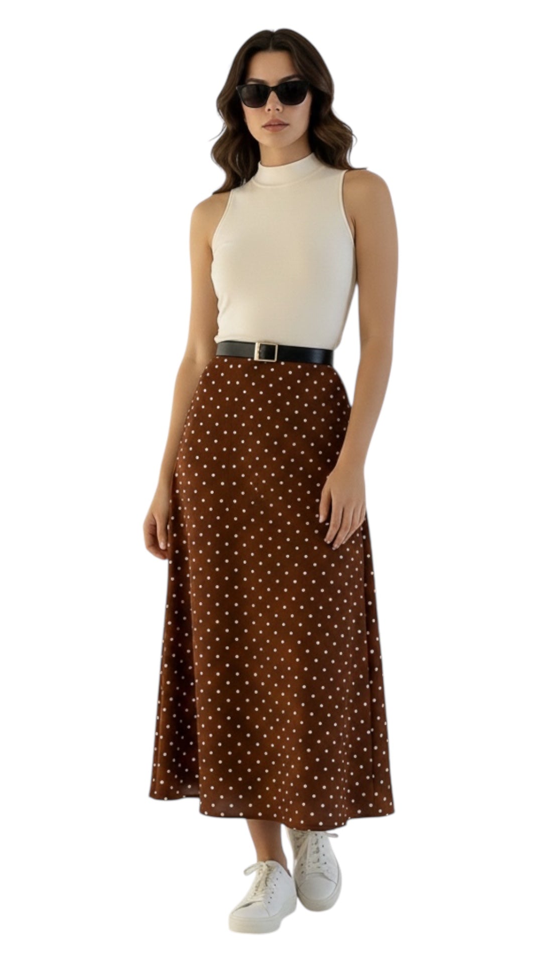 Falda midi polka dot