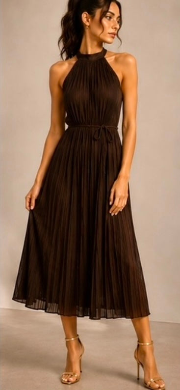 Vestido Midi Plisado