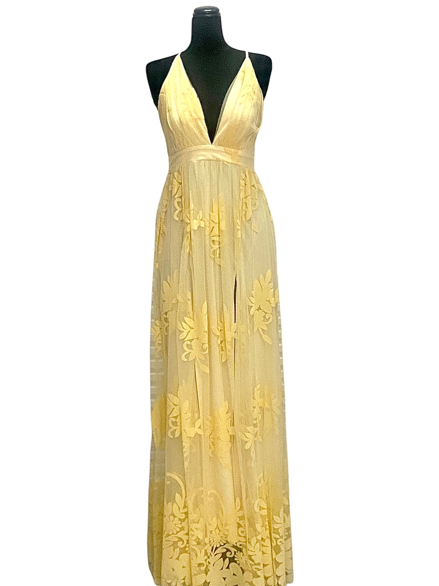 Vestido en V amarillo
