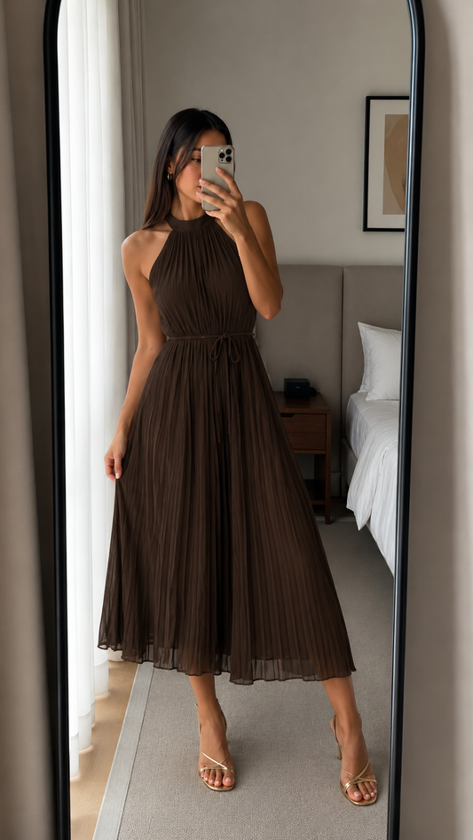 Vestido Midi Plisado