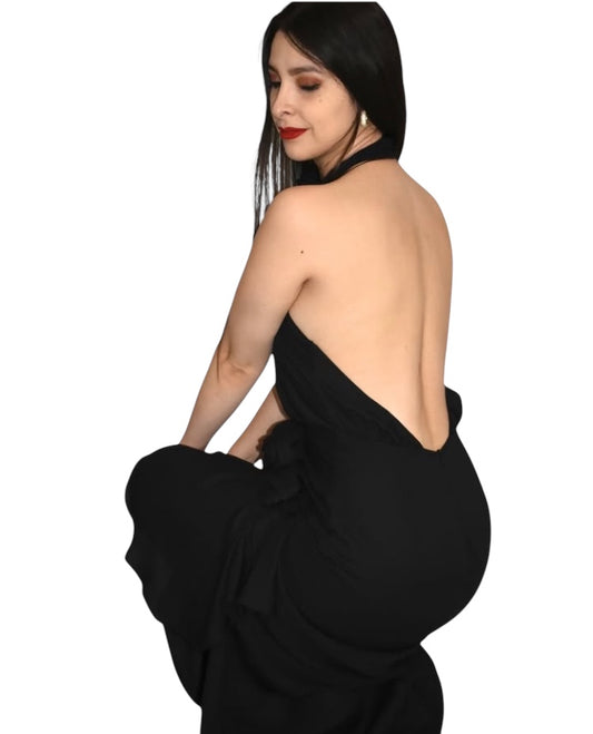 Backless black dress