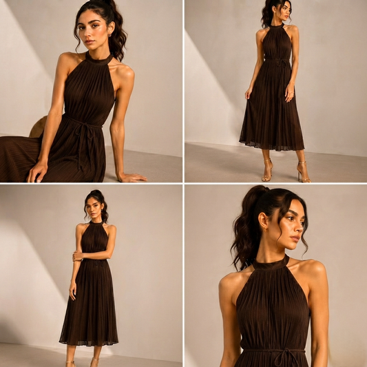 Vestido Midi Plisado