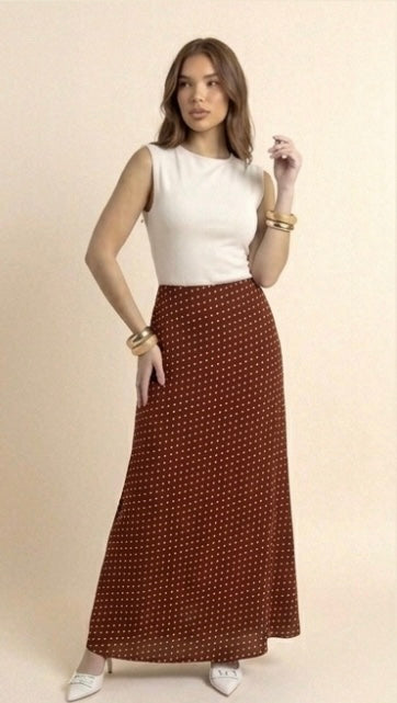 Falda midi polka dot