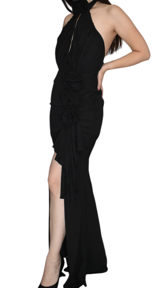 Backless black dress