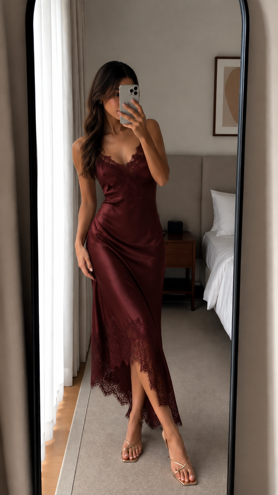 Abigail Burgundy Slip