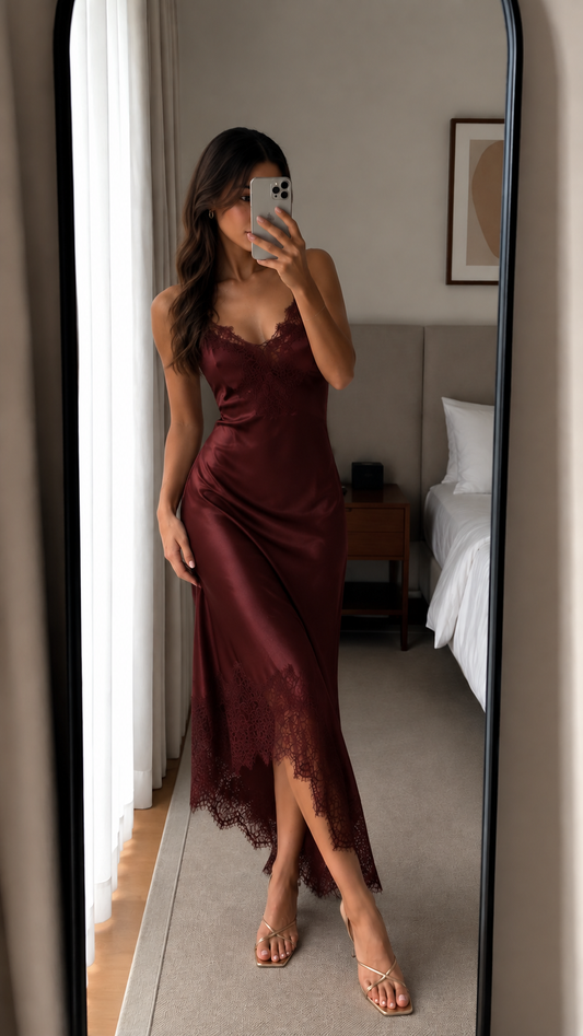 Abagail Burgundy Slip
