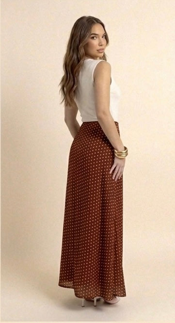 Falda midi polka dot